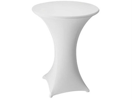 Ståbord med stretchöverdrag, 80cm ø, vit